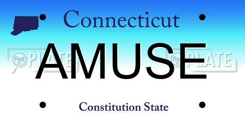 AMUSE Connecticut License Plate