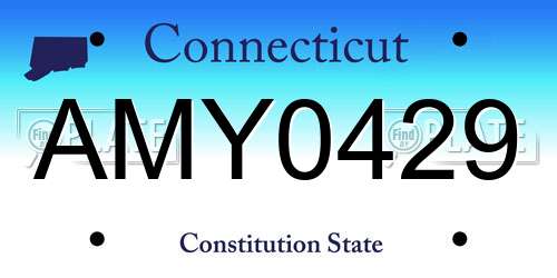 AMY0429 Connecticut License Plate