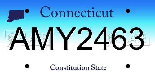 AMY2463 Connecticut License Plate