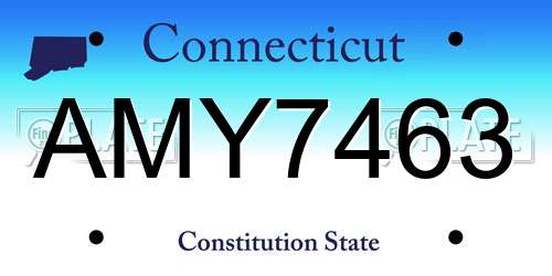 AMY7463 Connecticut License Plate