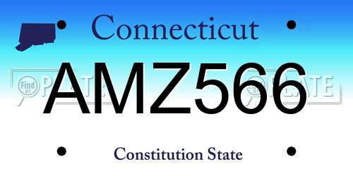 AMZ566 Connecticut License Plate