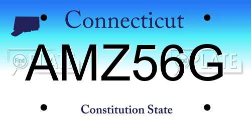 AMZ56G Connecticut License Plate