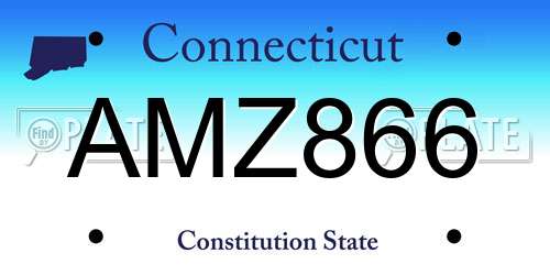AMZ866 Connecticut License Plate