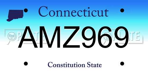 AMZ969 Connecticut License Plate