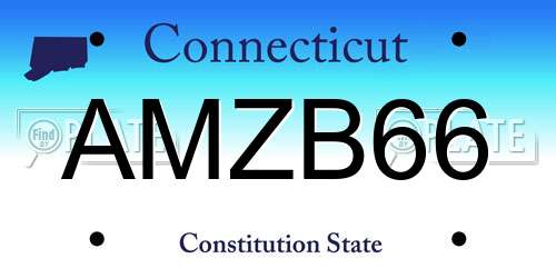 AMZB66 Connecticut License Plate