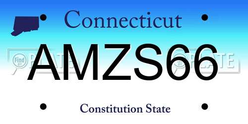 AMZS66 Connecticut License Plate