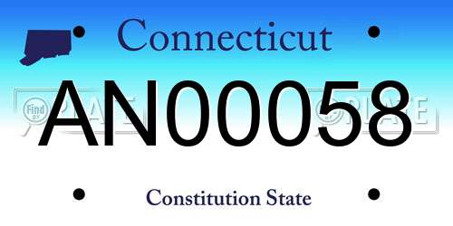 AN00058 Connecticut License Plate