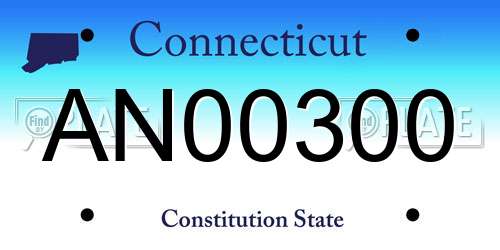 AN00300 Connecticut License Plate