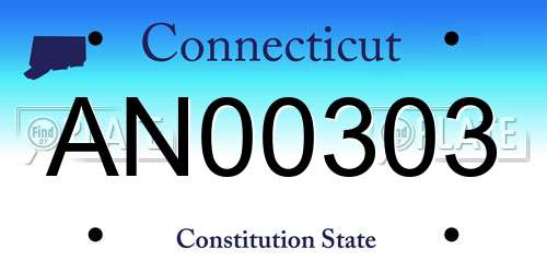 AN00303 Connecticut License Plate
