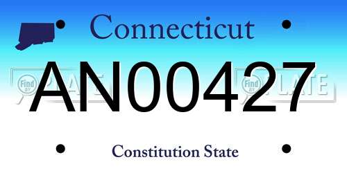 AN00427 Connecticut License Plate