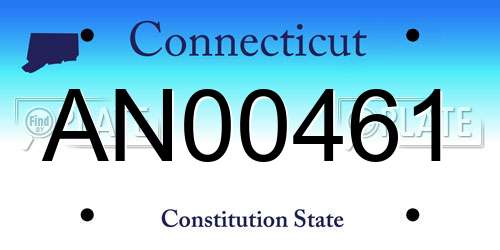 AN00461 Connecticut License Plate