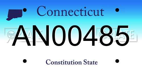 AN00485 Connecticut License Plate