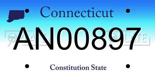 AN00897 Connecticut License Plate