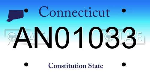 AN01033 Connecticut License Plate