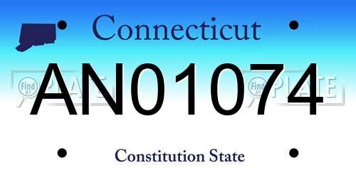 AN01074 Connecticut License Plate