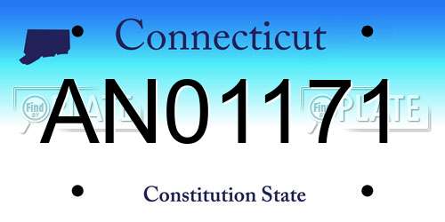 AN01171 Connecticut License Plate