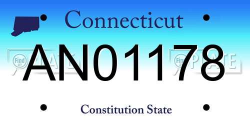 AN01178 Connecticut License Plate