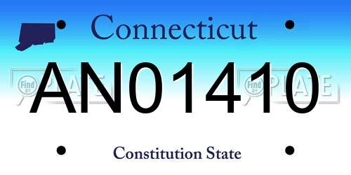 AN01410 Connecticut License Plate