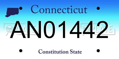 AN01442 Connecticut License Plate