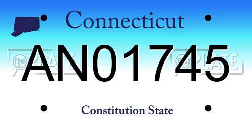 AN01745 Connecticut License Plate