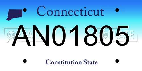 AN01805 Connecticut License Plate