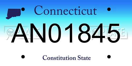 AN01845 Connecticut License Plate