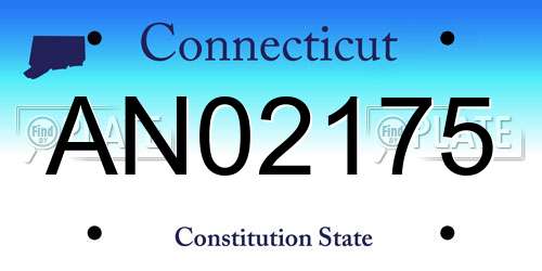 AN02175 Connecticut License Plate