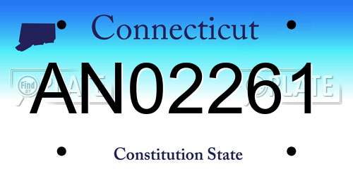 AN02261 Connecticut License Plate