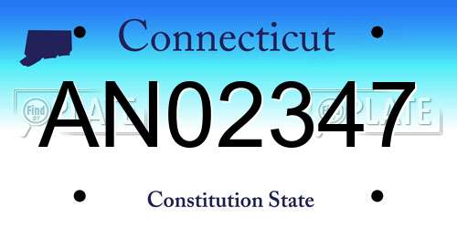 AN02347 Connecticut License Plate