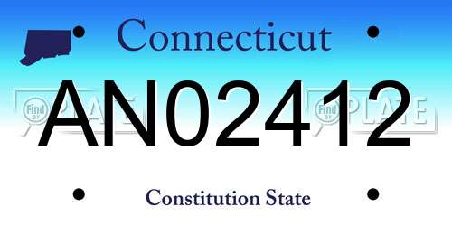 AN02412 Connecticut License Plate