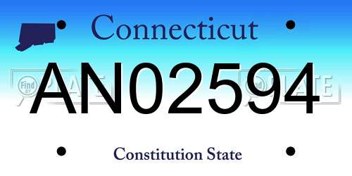 AN02594 Connecticut License Plate