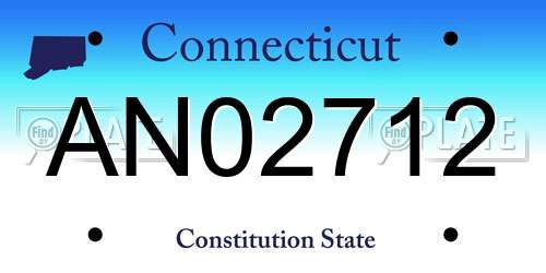 AN02712 Connecticut License Plate