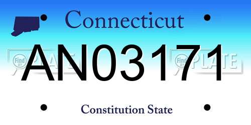 AN03171 Connecticut License Plate