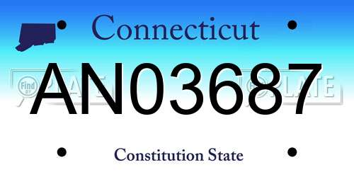 AN03687 Connecticut License Plate