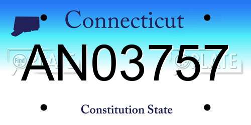 AN03757 Connecticut License Plate