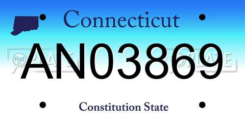 AN03869 Connecticut License Plate