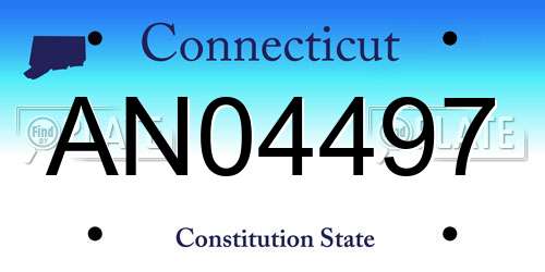 AN04497 Connecticut License Plate