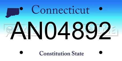 AN04892 Connecticut License Plate