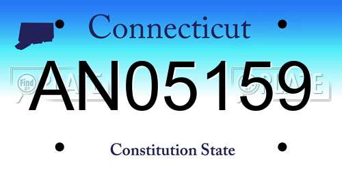 AN05159 Connecticut License Plate