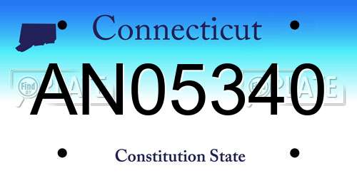 AN05340 Connecticut License Plate