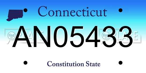 AN05433 Connecticut License Plate