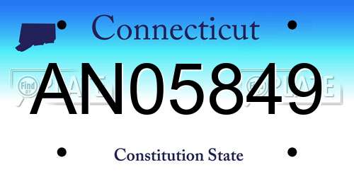 AN05849 Connecticut License Plate