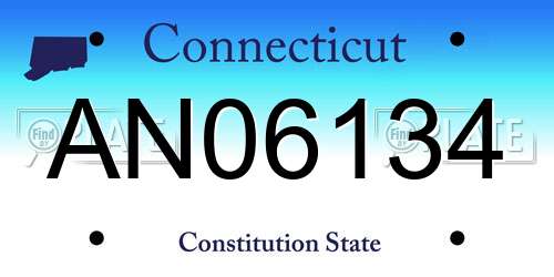 AN06134 Connecticut License Plate