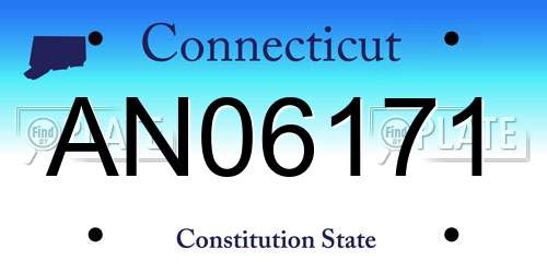AN06171 Connecticut License Plate