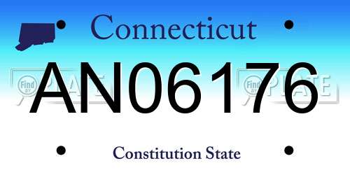 AN06176 Connecticut License Plate