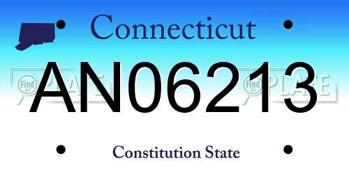 AN06213 Connecticut License Plate