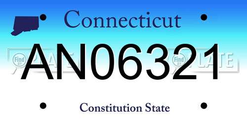 AN06321 Connecticut License Plate