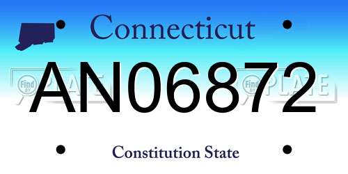AN06872 Connecticut License Plate