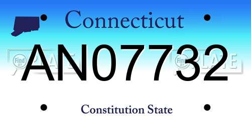AN07732 Connecticut License Plate