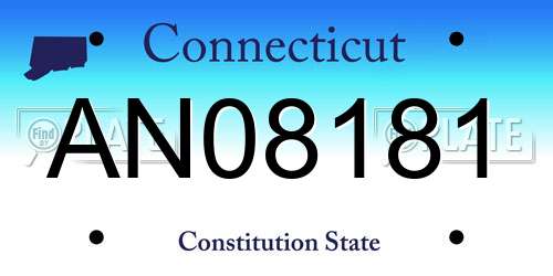 AN08181 Connecticut License Plate